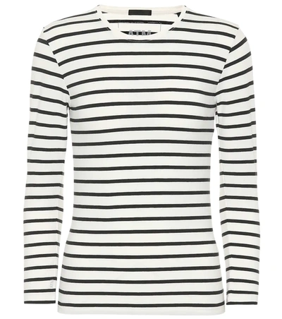 Atm Anthony Thomas Melillo Striped Jersey Long-sleeve Tee In Chalk Black