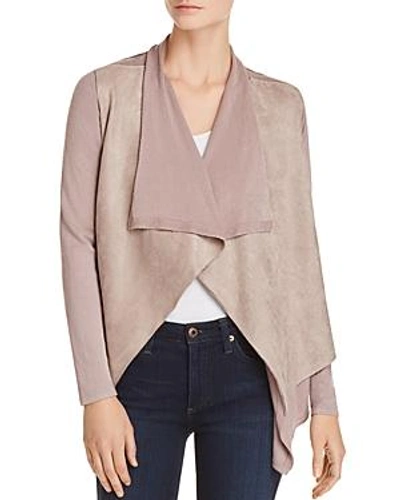Sioni Lightweight Mixed Media Waterfall Jacket In Latte