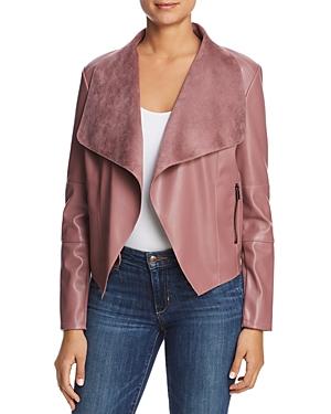 Bagatelle Draped Faux Leather Jacket In Rouge Modesens