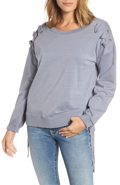 Billy T Side Lace-up Sweatshirt In Grey