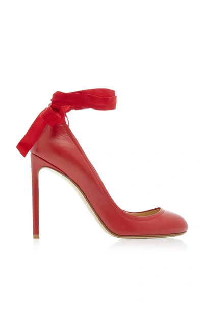 Francesco Russo Metallic Bow Pump In Red