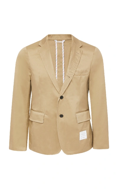 Thom Browne Slim-fitting Cotton-twill Blazer In Neutral