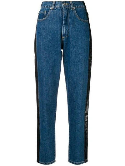 Misbhv Painted Side Tapered Jeans In Blue