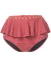 Duskii Venice Ruffled Bikini Bottoms In Red