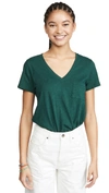 Madewell Whisper Cotton V-neck Pocket Tee In Smoky Spruce