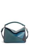 Loewe Medium Puzzle Calfskin Leather Shoulder Bag - Blue In Petroleum Blue/ Cypress