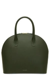 Mansur Gavriel Top Handle Rounded Leather Bag In Moss