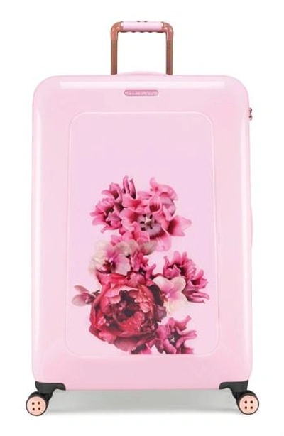 Ted Baker Large Splendour Print 32-inch Hard Shell Spinner Suitcase - Pink