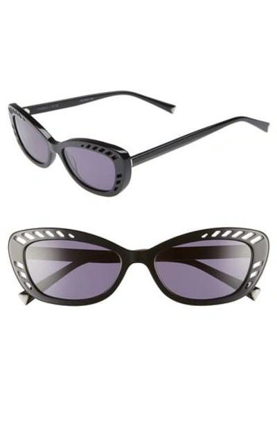 Kendall + Kylie Extreme 55mm Cat Eye Sunglasses In Black