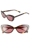 Kendall + Kylie Extreme 55mm Cat Eye Sunglasses In Tortoise