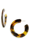 Cult Gaia Mira Small Flat Hoop Earrings In Malachite