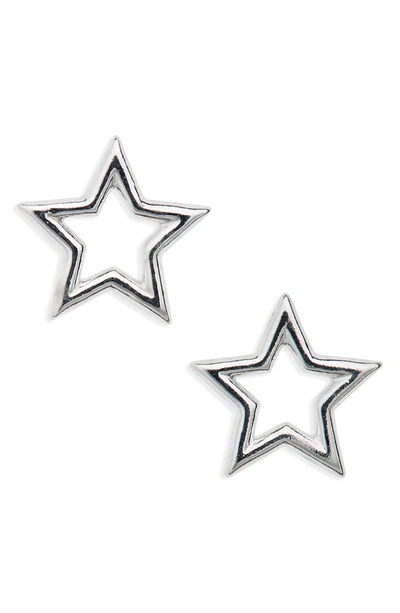 Estella Bartlett Small Open Star Stud Earrings In Silver