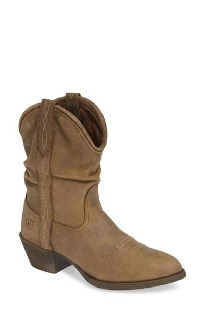 Ariat Reina Slouchy Western Boot In Brown Bomber Leather