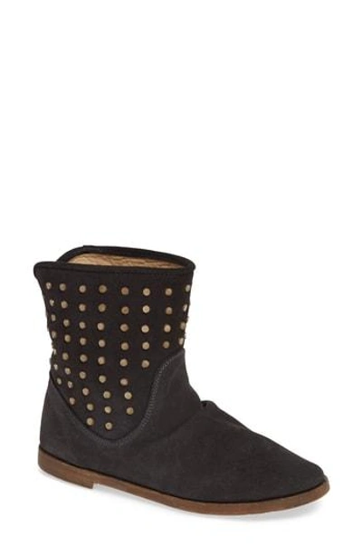 Beek Junco Studs Slouchy Bootie In Grey Oiled Suede