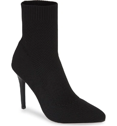Charles By Charles David Puzzle Sock Bootie In Black Stretch Knit