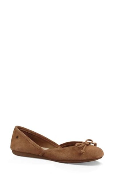 Ugg Lena Flat In Chestnut