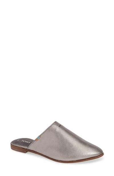 Toms Jutti Mule In Pewter Metallic Leather