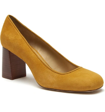 Etienne Aigner Dylan Square Toe Pump In Curry Suede
