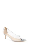 Schutz Cyou Clear Pointy Toe Pump In Silver Spechio