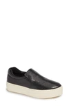Jslides Harry Slip-on Sneaker In Black Embossed Leather