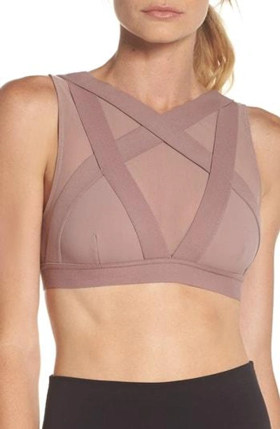 Alo Yoga Bandage Sports Bra In Smoky Quartz