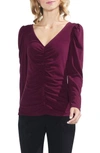 Vince Camuto Puff Shoulder Cinched Top In Cabernet