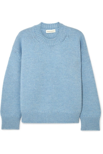 Mansur Gavriel Sky Blue Merino Wool Oversized Crewneck Sweater
