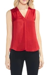 Vince Camuto Shirred High/low Tank In Fireside