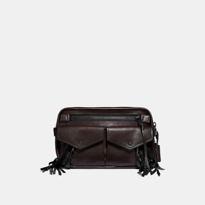 Coach Utility Belt Bag 25 With Whipstitch In Mahogany/matte Black
