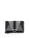 Milly Whitney Patchwork Leather Clutch In Black