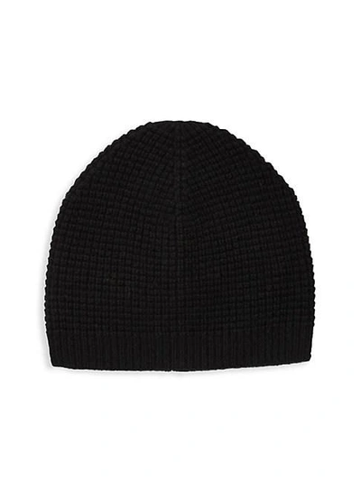 Saks Fifth Avenue Waffle Cashmere Beanie In 001 Black