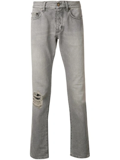 Saint Laurent Mid-rise Skinny-fit Jeans In Grey