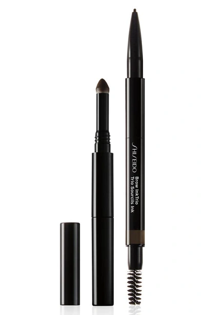 Shiseido Brow Ink Trio Pencil, Powder, Brush Ebony 0.002 oz/ 0.06 G In 4 Ebony