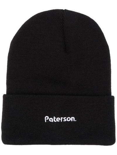 Paterson Embroidered Logo Beanie In Black