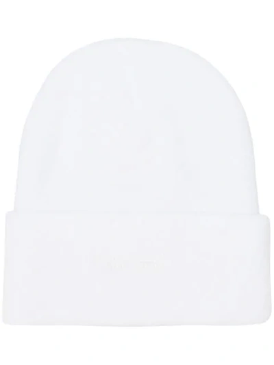 Paterson. Embroidered Logo Beanie - White