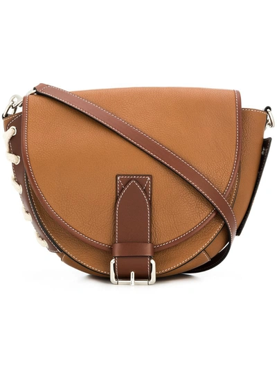 Jw Anderson Bike Lace-up Smooth And Textured-leather Shoulder Bag In Caramel