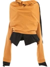 Aganovich Ruffle Neck Sweatshirt In Yellow