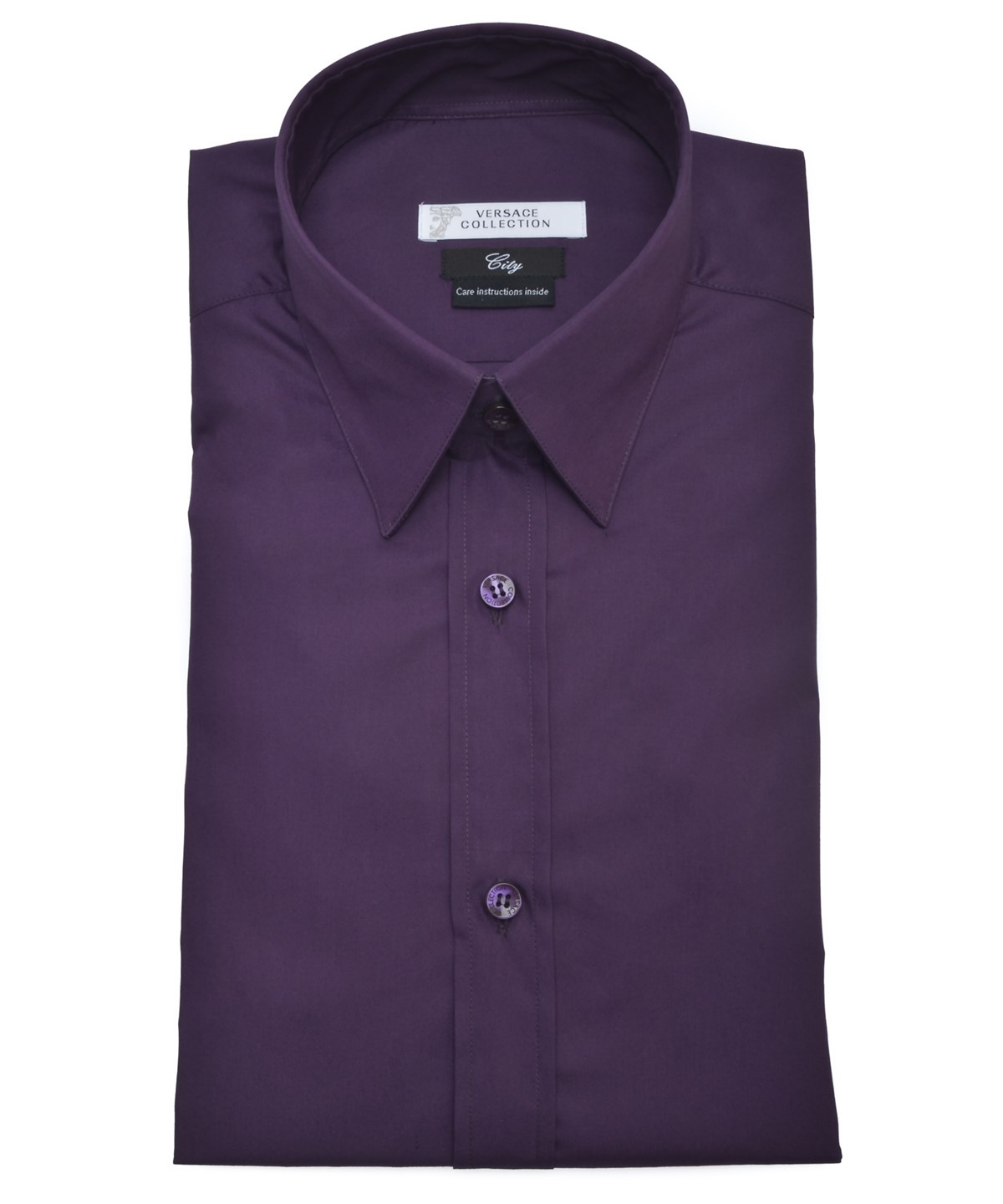 Versace Collections Men City Cotton Dress Shirt Purple' | ModeSens