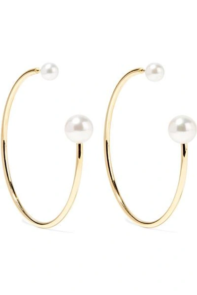 Sophie Bille Brahe Bouclé Kelly 14-karat Gold Pearl Hoop Earrings