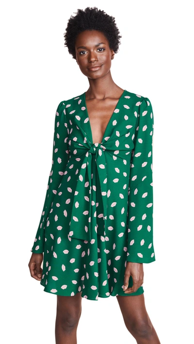 Diane Von Furstenberg Tie Front Mini Dress In Kiss Pine ModeSens