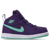 Nike Girls' Toddler Air Jordan 1 Mid Casual Shoes, Purple In Ink/emerald Rise/white