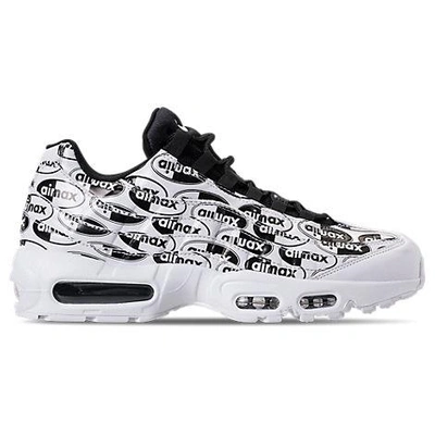 Nike Men's Air Max 95 Premium Casual Shoes, White/black In White/black