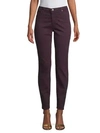 Ag Prima Sateen Cigarette Skinny Jeans In Deep Plum