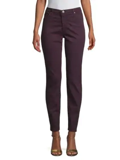 Ag Prima Sateen Cigarette Skinny Jeans In Deep Plum