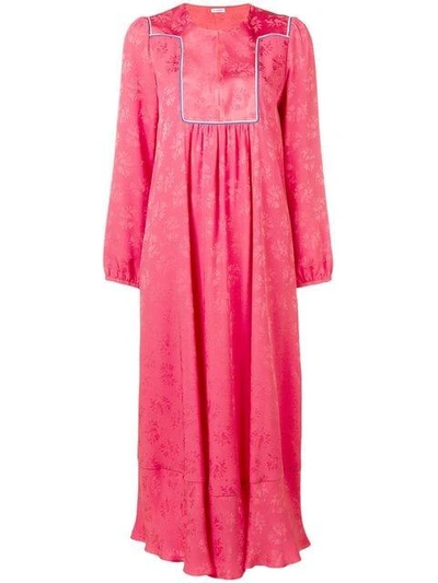 Vilshenko Long Embroidered Dress In Pink