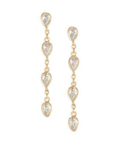 Jules Smith Raindrop Crystal Drop Earrings In Yellow Gold