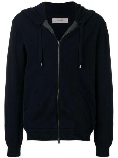 Pringle Of Scotland Knitted Lounge Hoodie In Blue