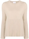 Allude Ribbed Knit Top - Neutrals