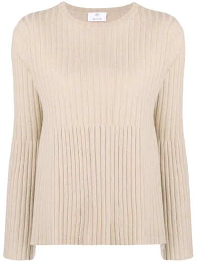 Allude Ribbed Knit Top - Neutrals