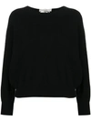 Allude Tie Back Knit Top In Black